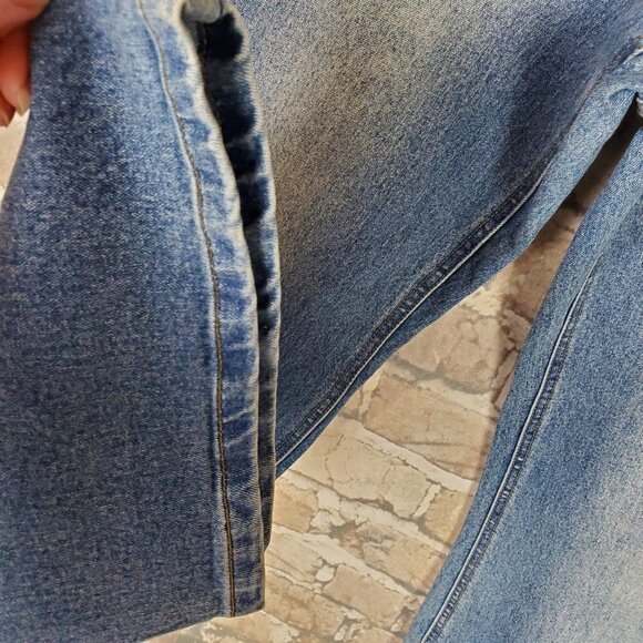 French Twist Flare High Waist Jean Front Patch Pocket Size 10 Medium Wash - Picture 9 of 11